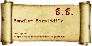 Bandler Bozsidár névjegykártya